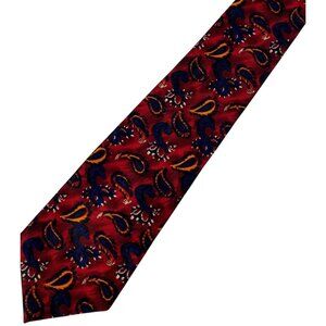 Ketch Paisley Red & Blue Necktie Polyester Made In USA